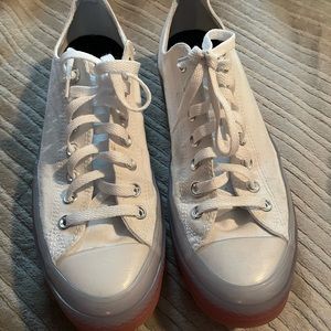 White & Orange Men size 10 Converse